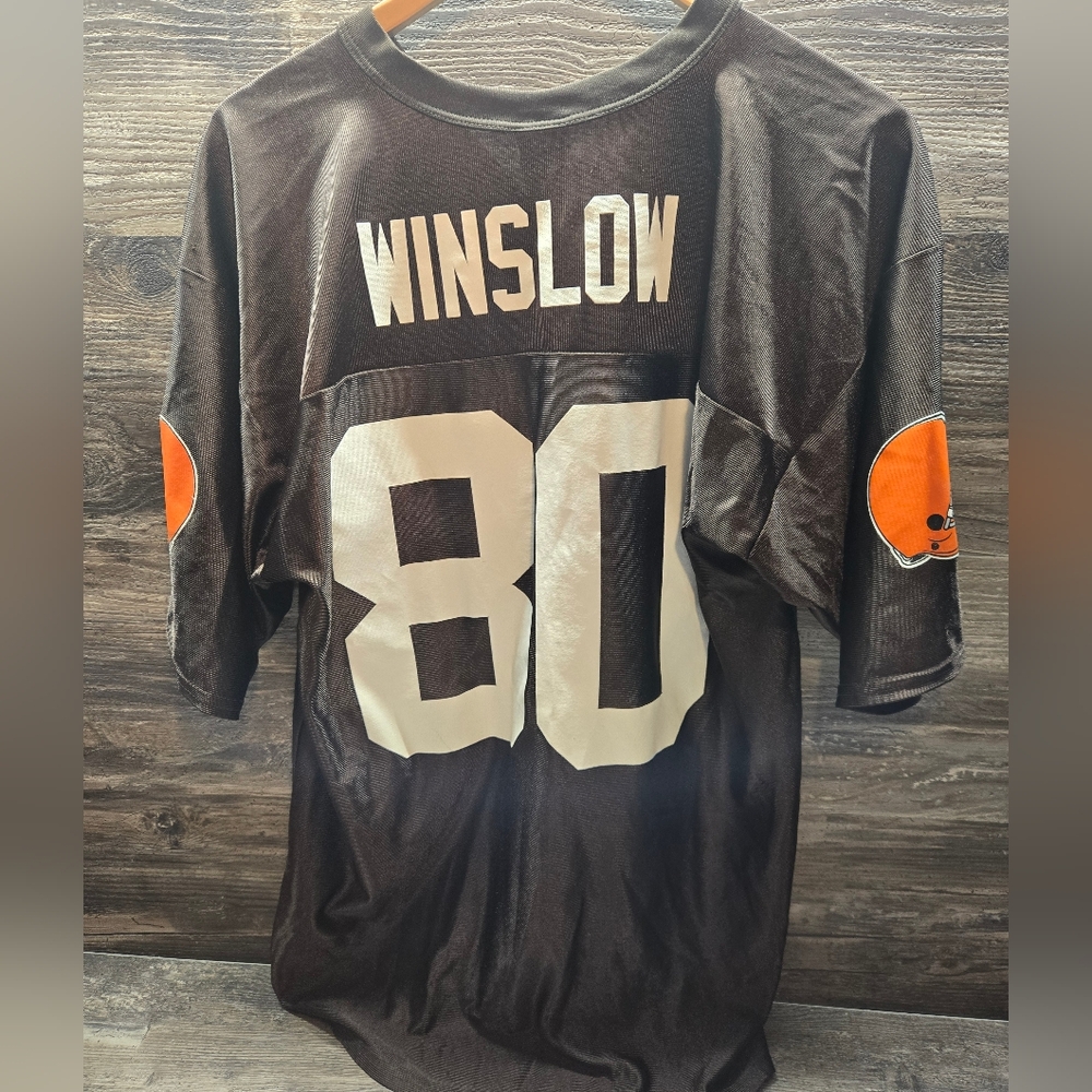 VTG Cleveland Browns Football NFL Team Apparel Size L Kellen‎ Winslow #80 Jersey